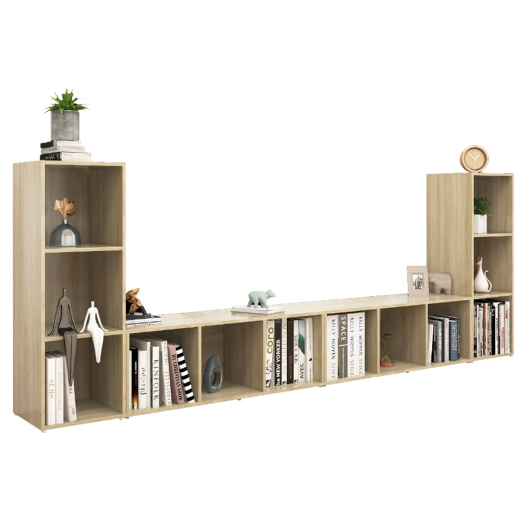 Meubles TV 4 pcs Chêne sonoma 107x35x37 cm Bois d'ingénierie - XIOS