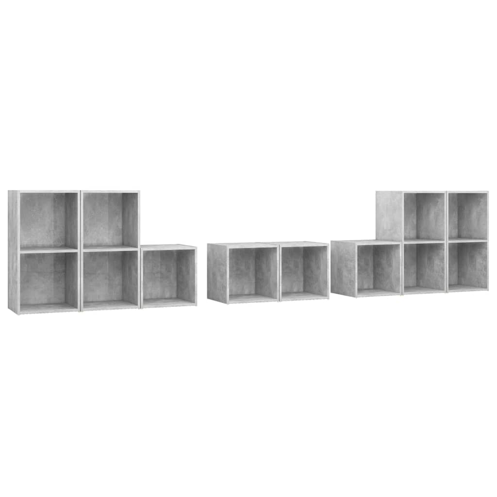 Ensemble de meubles TV 8 pcs Gris béton Bois d'ingénierie - XIOS