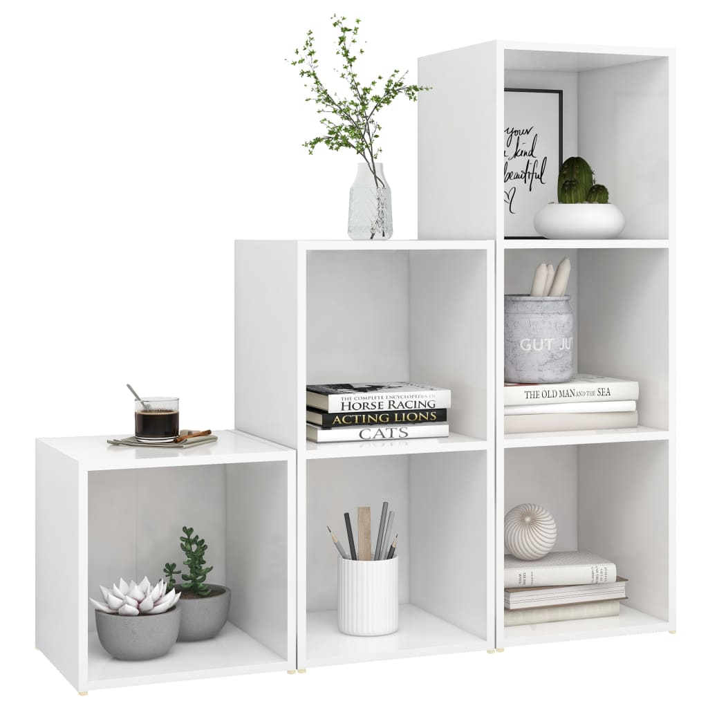 Ensemble de meubles TV 3 pcs Blanc Bois d'ingénierie - XIOS