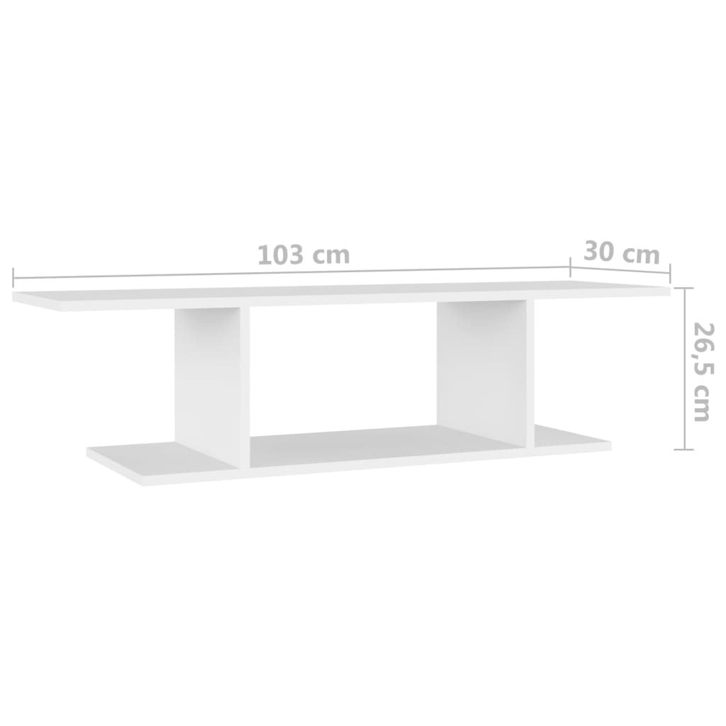 Meuble TV mural Blanc 103x30x26,5 cm - XIOS