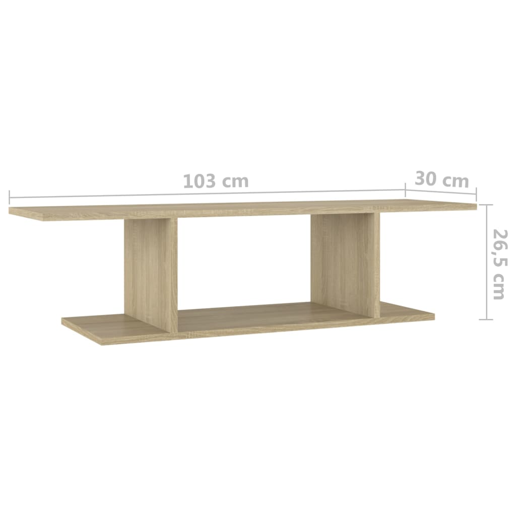 Meuble TV mural Chêne sonoma 103x30x26,5 cm - XIOS