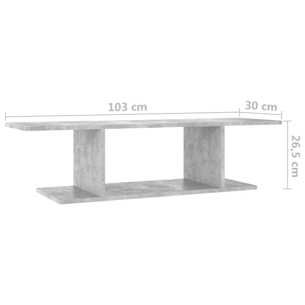 Meuble TV mural Gris béton 103x30x26,5 cm - XIOS