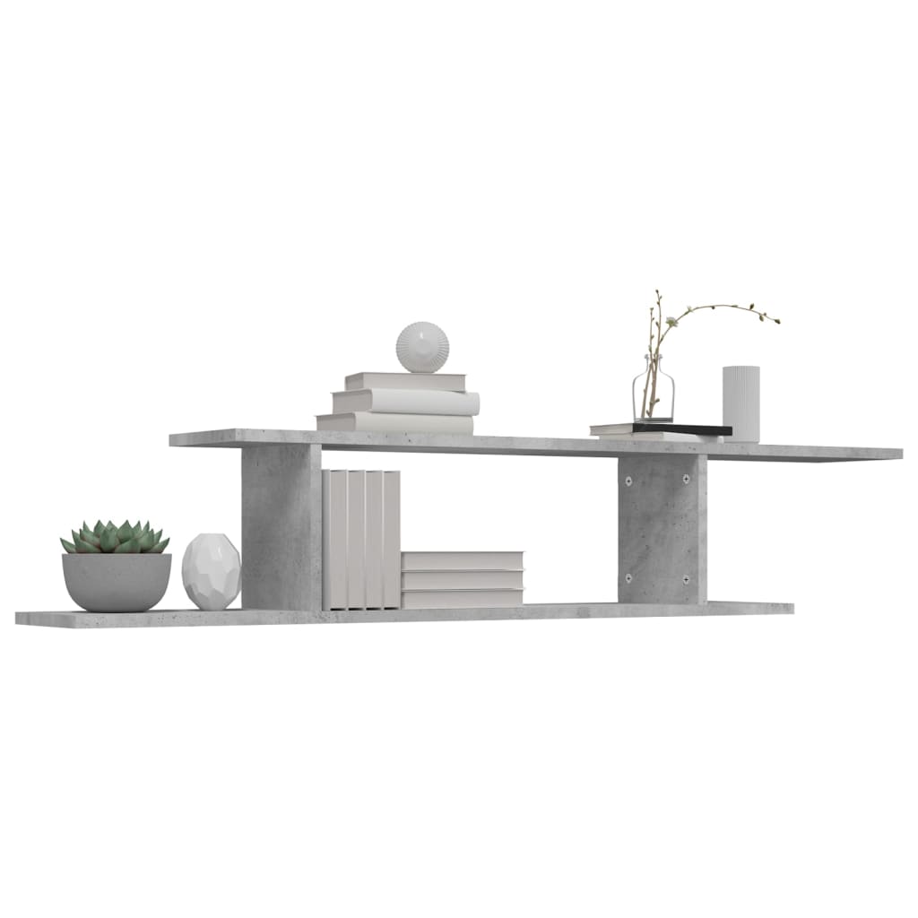 Étagère TV murale Gris béton 125x18x23 cm Bois d’ingénierie - XIOS