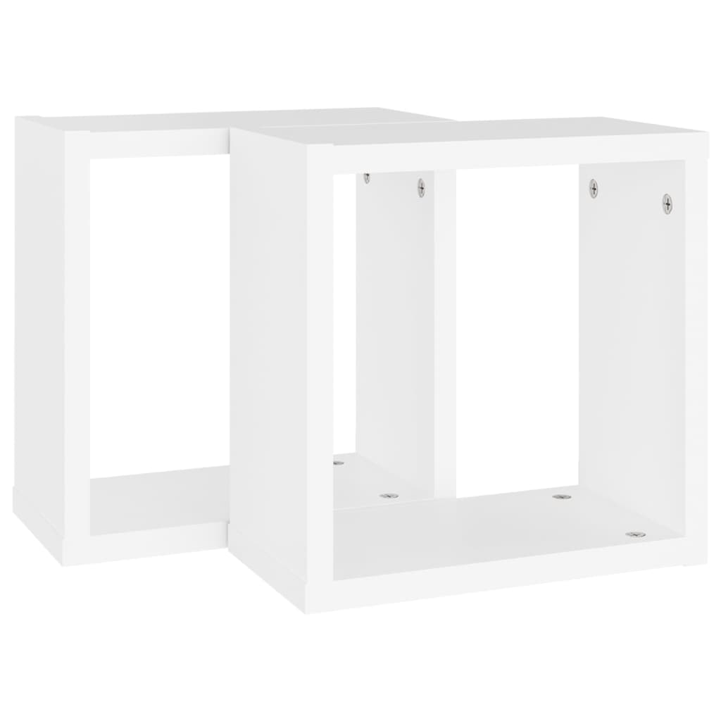 Étagères cube murales 2 pcs Blanc 30x15x30 cm - XIOS