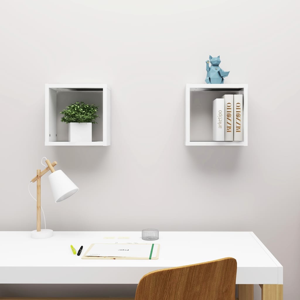 Étagères cube murales 2 pcs Blanc 30x15x30 cm - XIOS