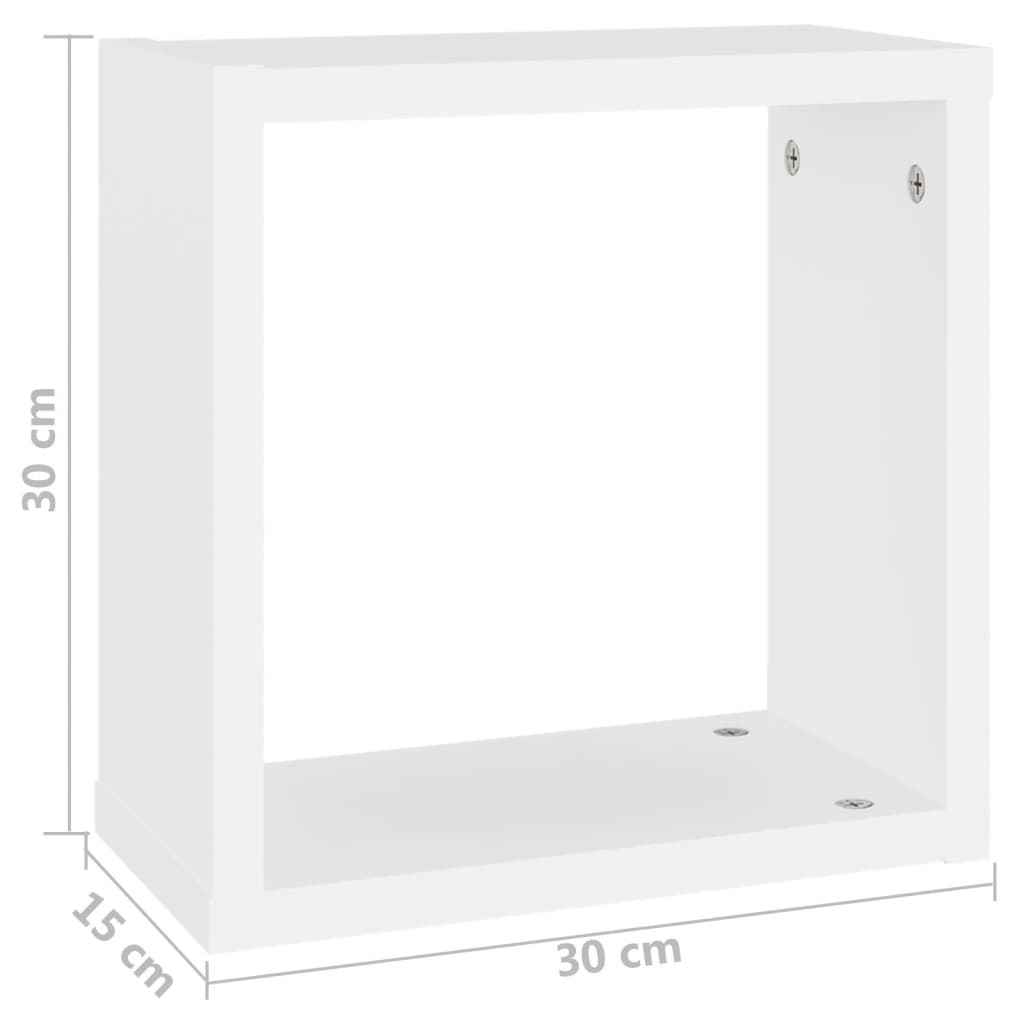 Étagères cube murales 2 pcs Blanc 30x15x30 cm - XIOS