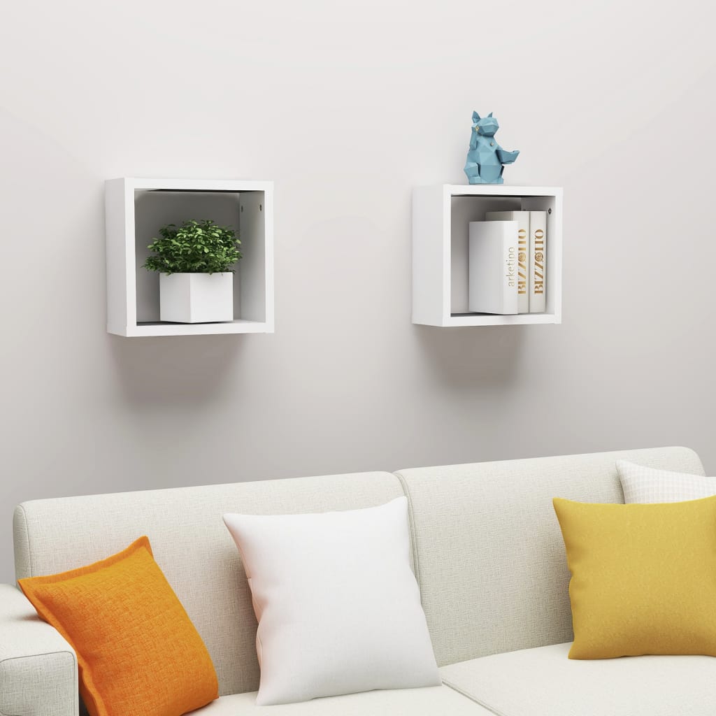 Étagères cube murales 2 pcs Blanc 30x15x30 cm - XIOS