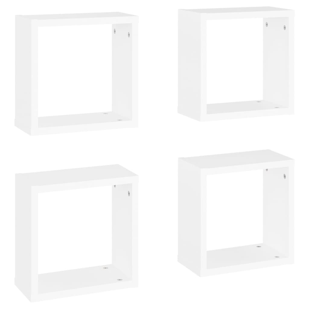 Étagères cube murales 4 pcs blanc 30x15x30 cm Étagères murales & corniches vidaXL