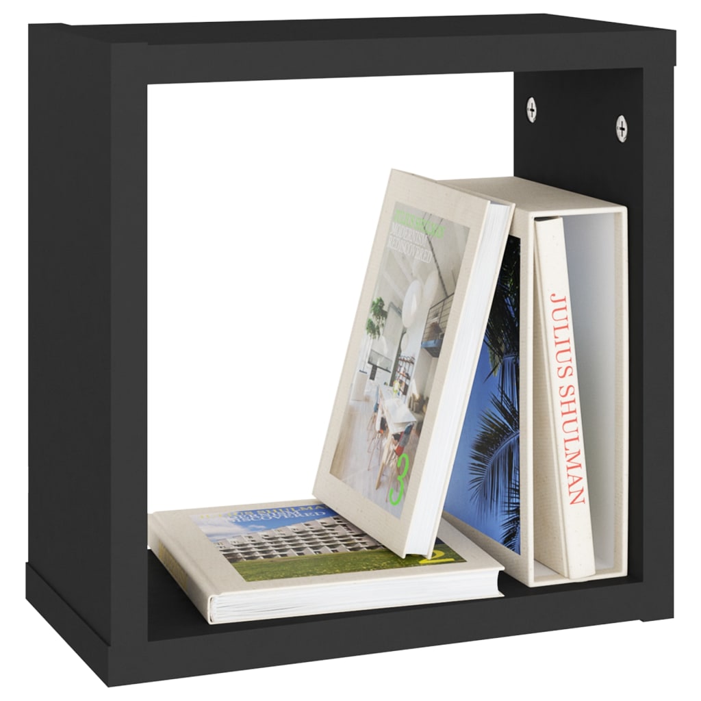 Étagères cube murales 6 pcs noir 30x15x30 cm - XIOS