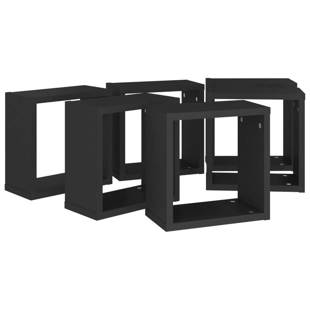 Étagères cube murales 6 pcs noir 30x15x30 cm - XIOS