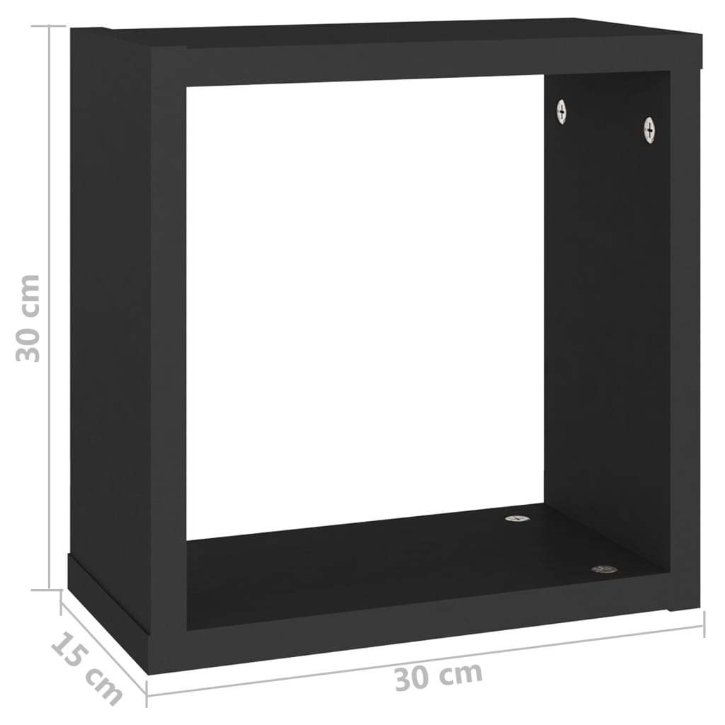 Étagères cube murales 6 pcs noir 30x15x30 cm - XIOS