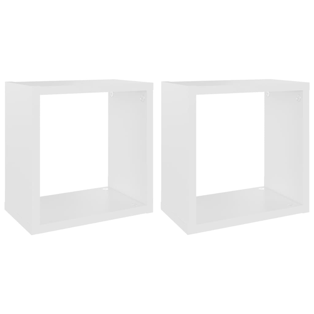 Étagères cube murales 2 pcs Blanc 26x15x26 cm Étagères murales & corniches vidaXL