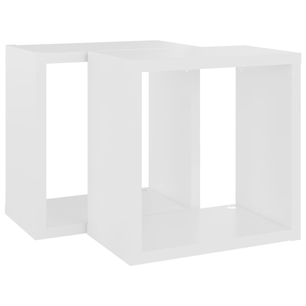 Étagères cube murales 2 pcs Blanc 26x15x26 cm Étagères murales & corniches vidaXL