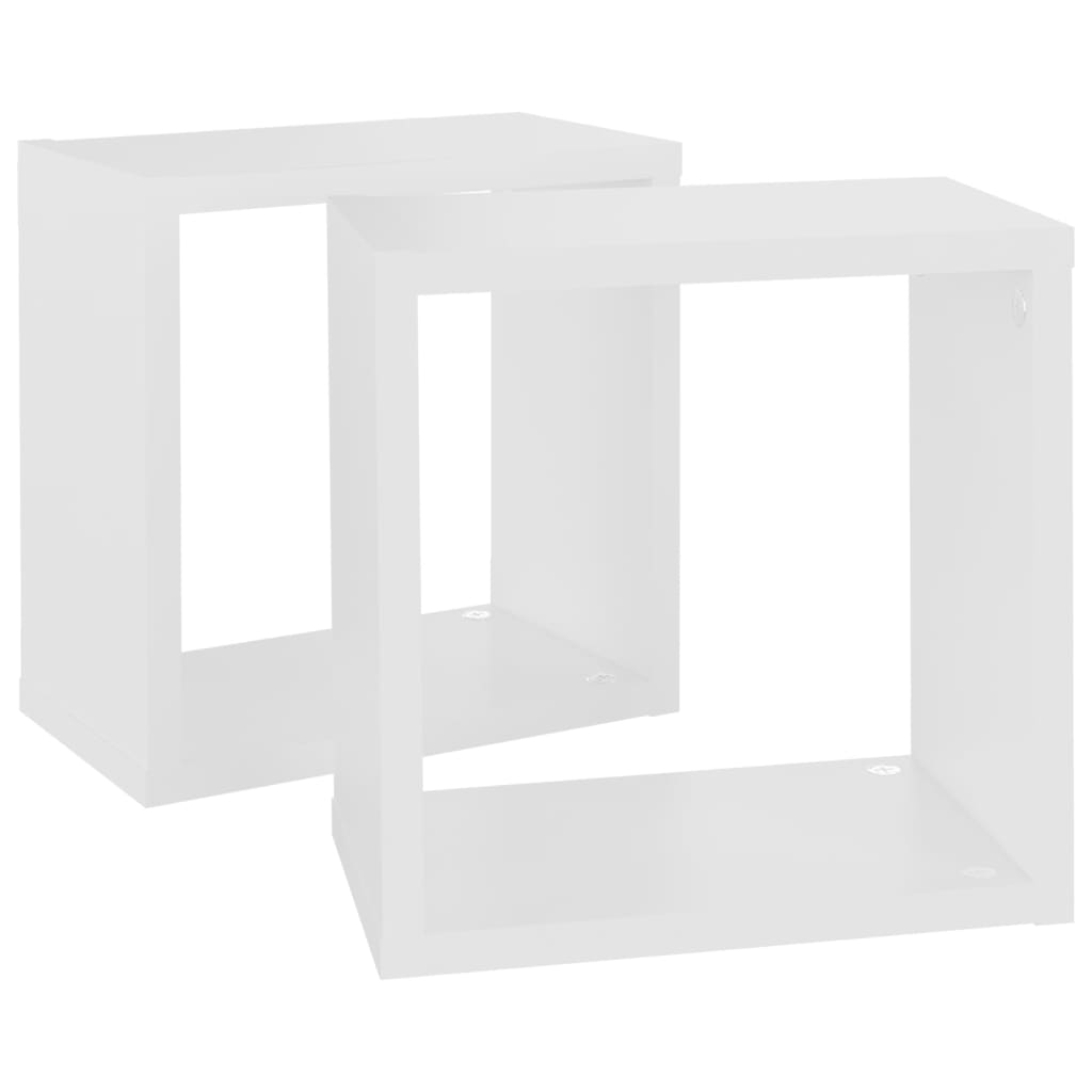 Étagères cube murales 2 pcs Blanc 26x15x26 cm Étagères murales & corniches vidaXL