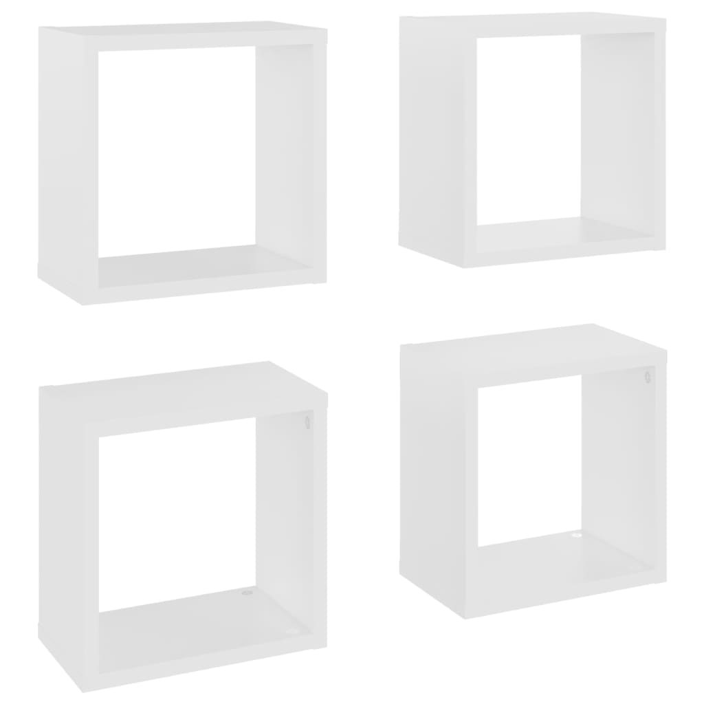 Étagères cube murales 4 pcs Blanc 26x15x26 cm Étagères murales & corniches vidaXL