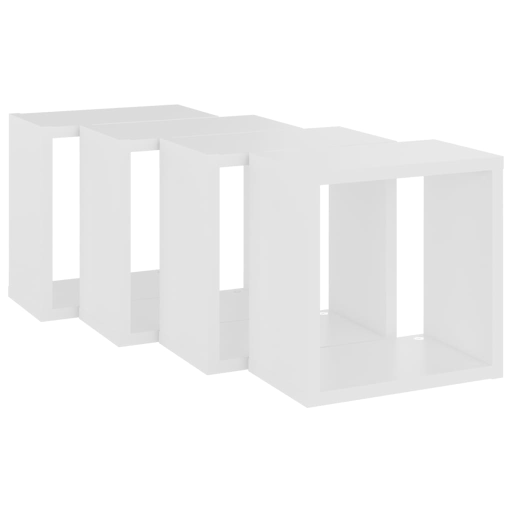 Étagères cube murales 4 pcs Blanc 26x15x26 cm Étagères murales & corniches vidaXL