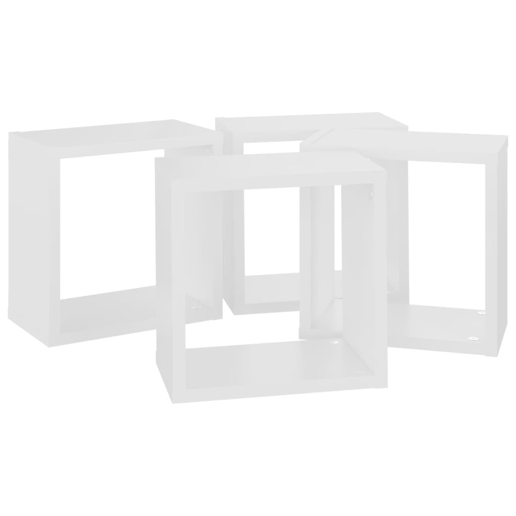 Étagères cube murales 4 pcs Blanc 26x15x26 cm Étagères murales & corniches vidaXL