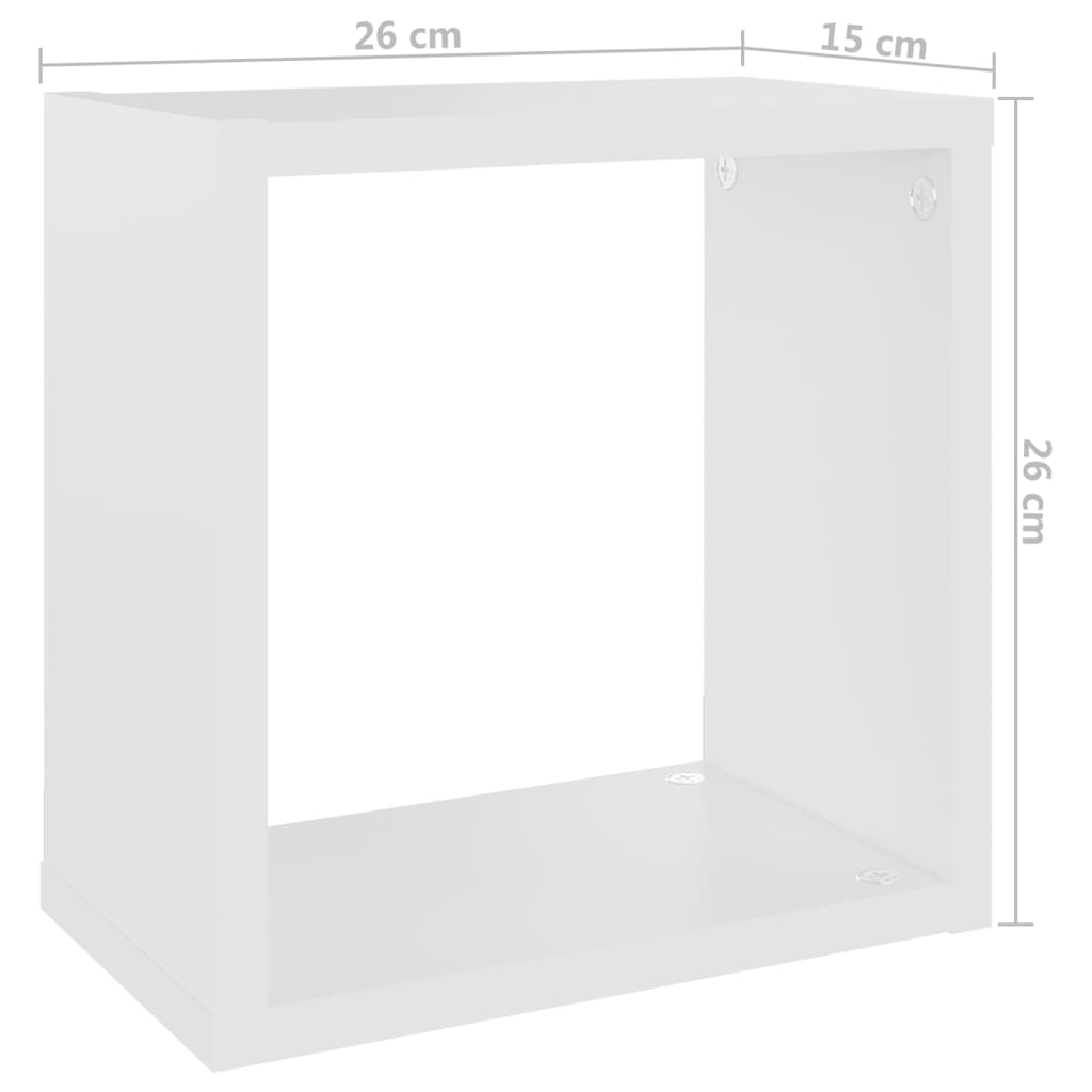 Étagères cube murales 4 pcs Blanc 26x15x26 cm Étagères murales & corniches vidaXL