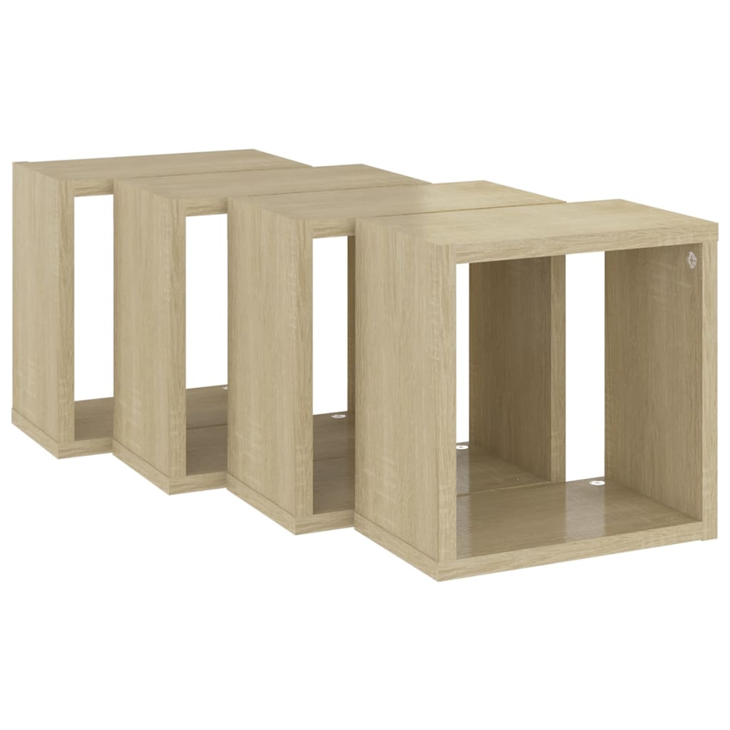 Étagères cube murales 4 pcs Chêne sonoma 26x15x26 cm - XIOS