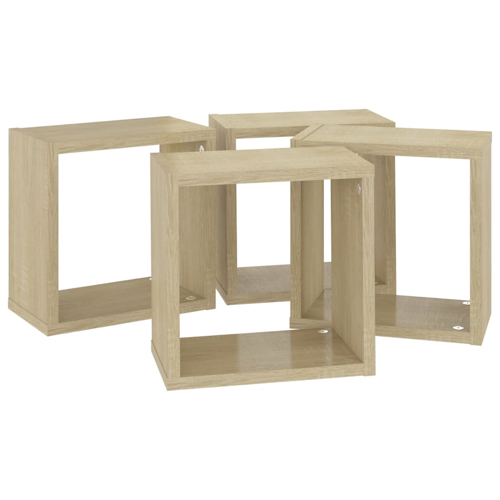 Étagères cube murales 4 pcs Chêne sonoma 26x15x26 cm - XIOS