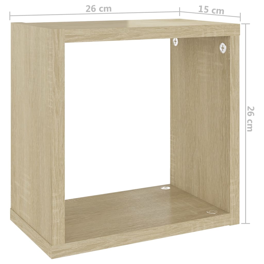 Étagères cube murales 4 pcs Chêne sonoma 26x15x26 cm - XIOS