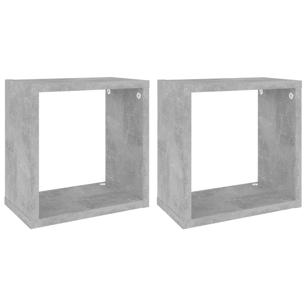 Étagères cube murales 2 pcs Gris béton 26x15x26 cm - XIOS