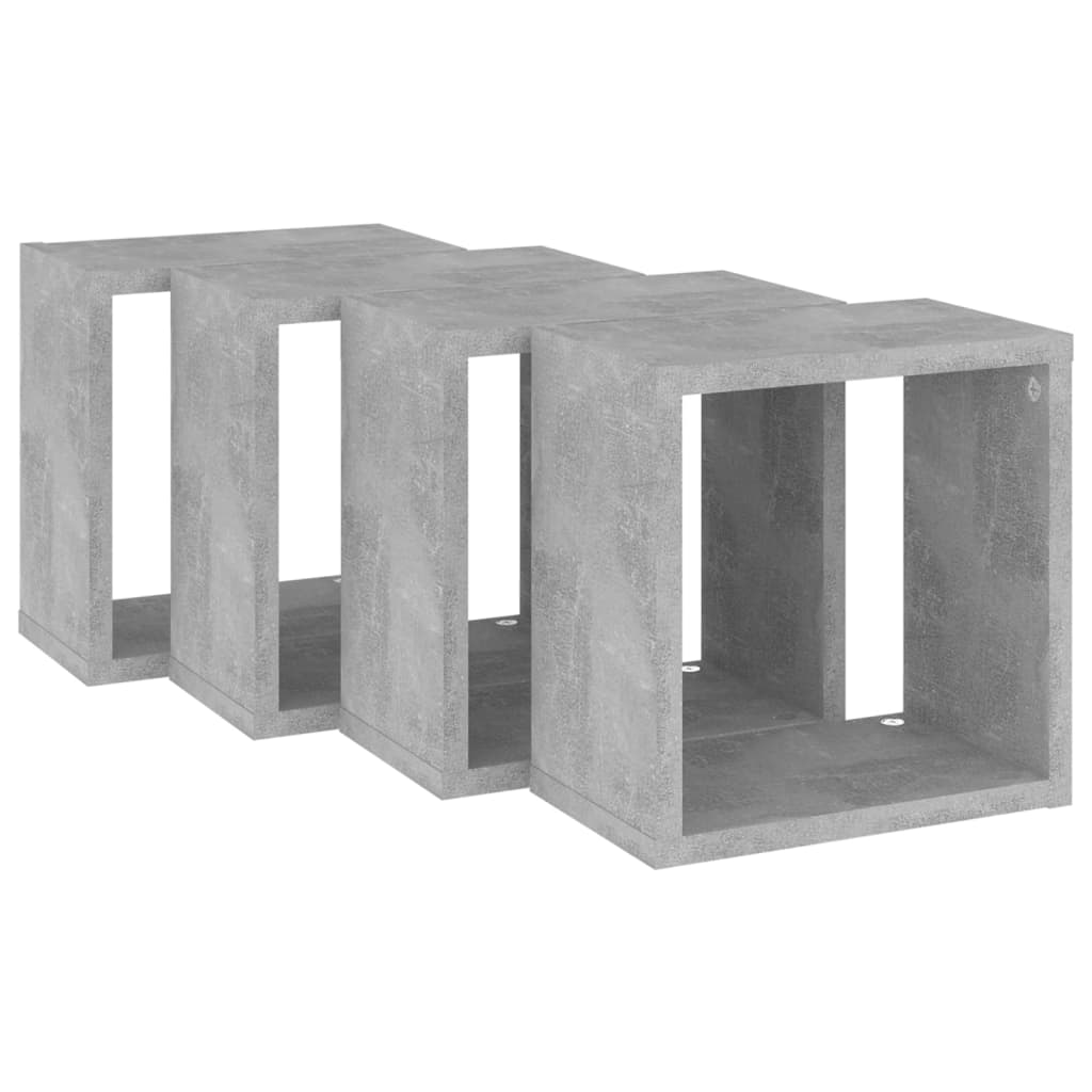 Étagères cube murales 4 pcs Gris béton 26x15x26 cm - XIOS