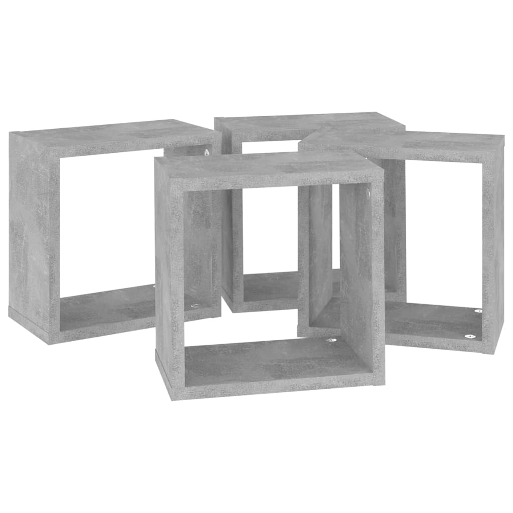 Étagères cube murales 4 pcs Gris béton 26x15x26 cm - XIOS