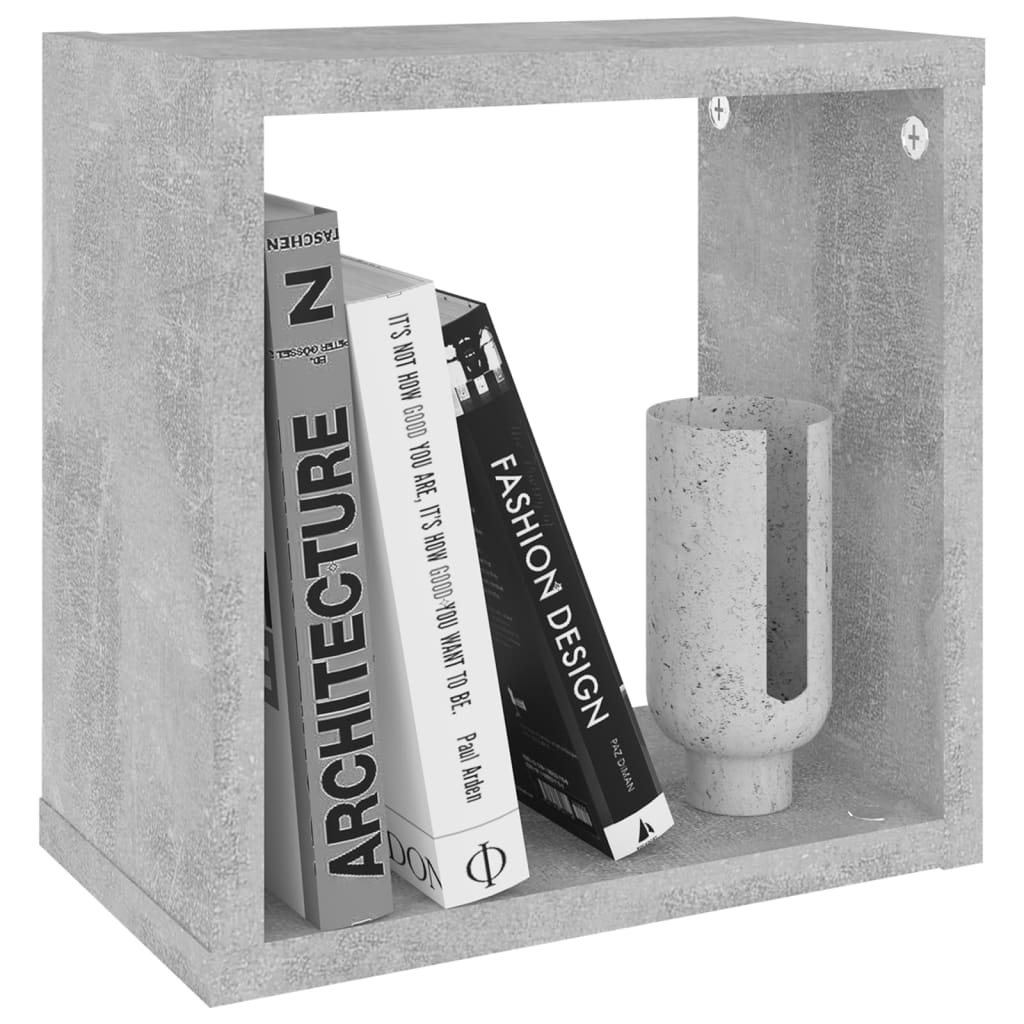 Étagères cube murales 6 pcs Gris béton 26x15x26 cm - XIOS