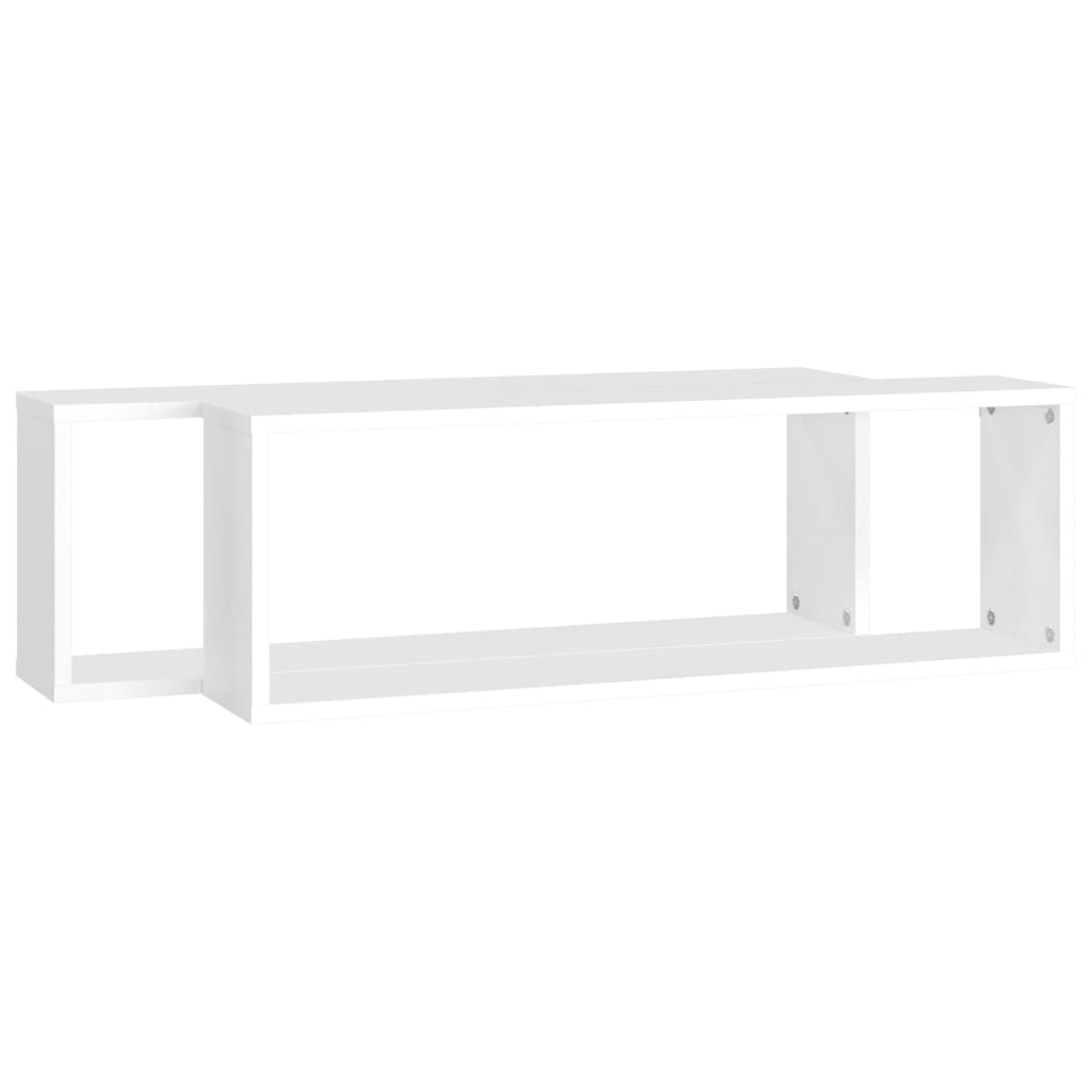 Étagères cube murales 2pcs Blanc 80x15x26,5cm bois d'ingénierie - XIOS