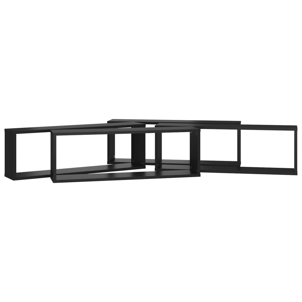 Étagères cube murales 4 pcs Noir 80x15x26,5cm bois d'ingénierie - XIOS