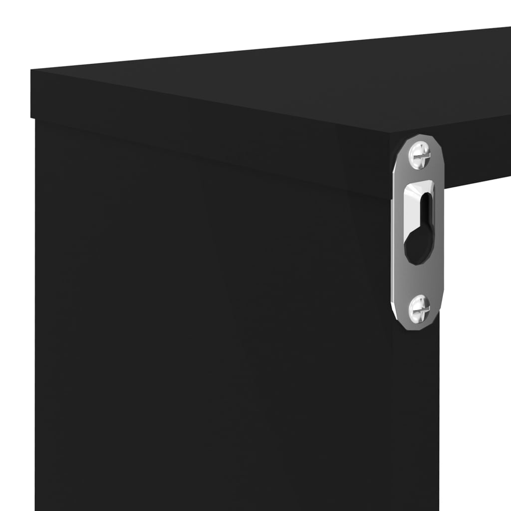 Étagères cube murales 4 pcs Noir 80x15x26,5cm bois d'ingénierie - XIOS