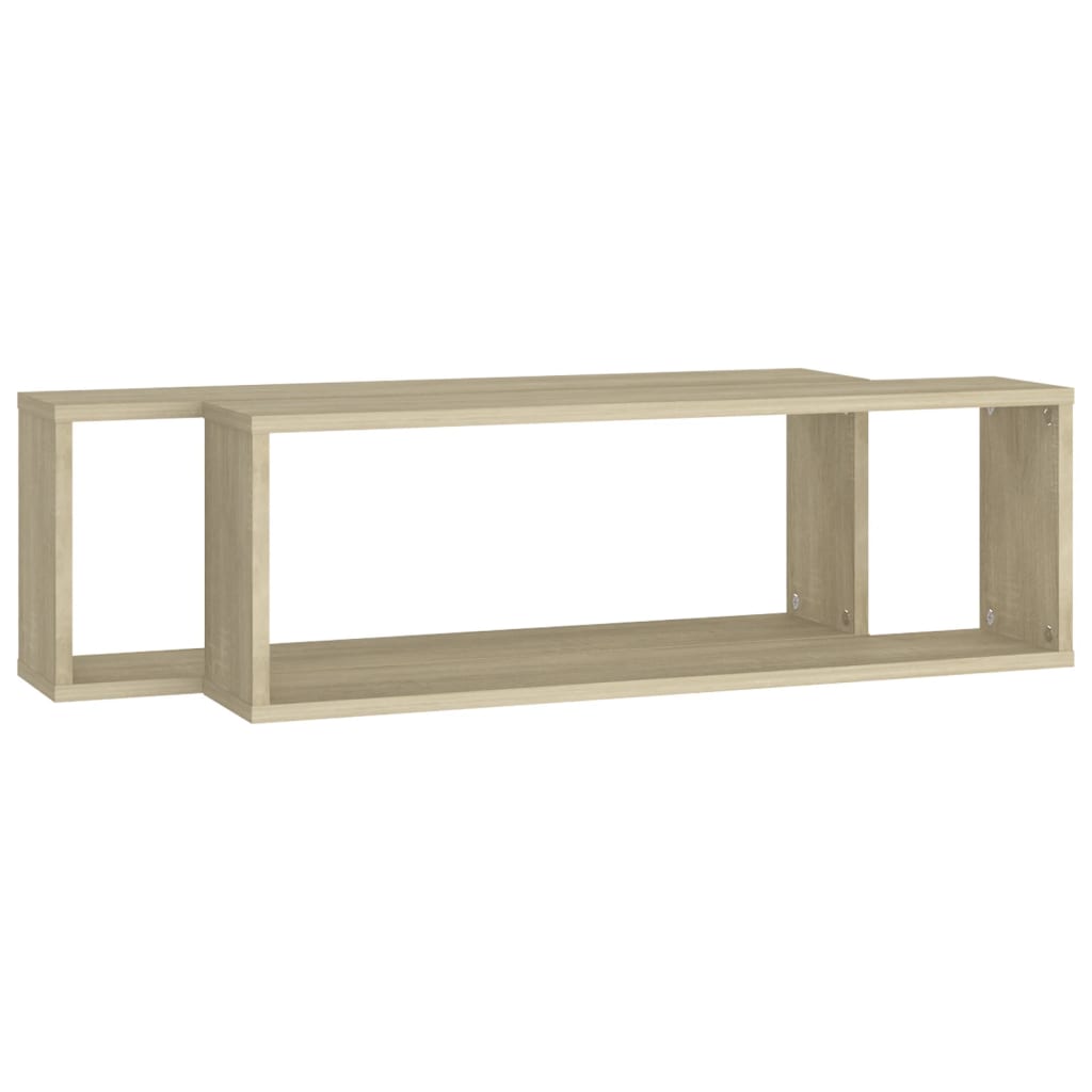 Étagères cube murales 2 pcs chêne sonoma bois d'ingénierie - XIOS