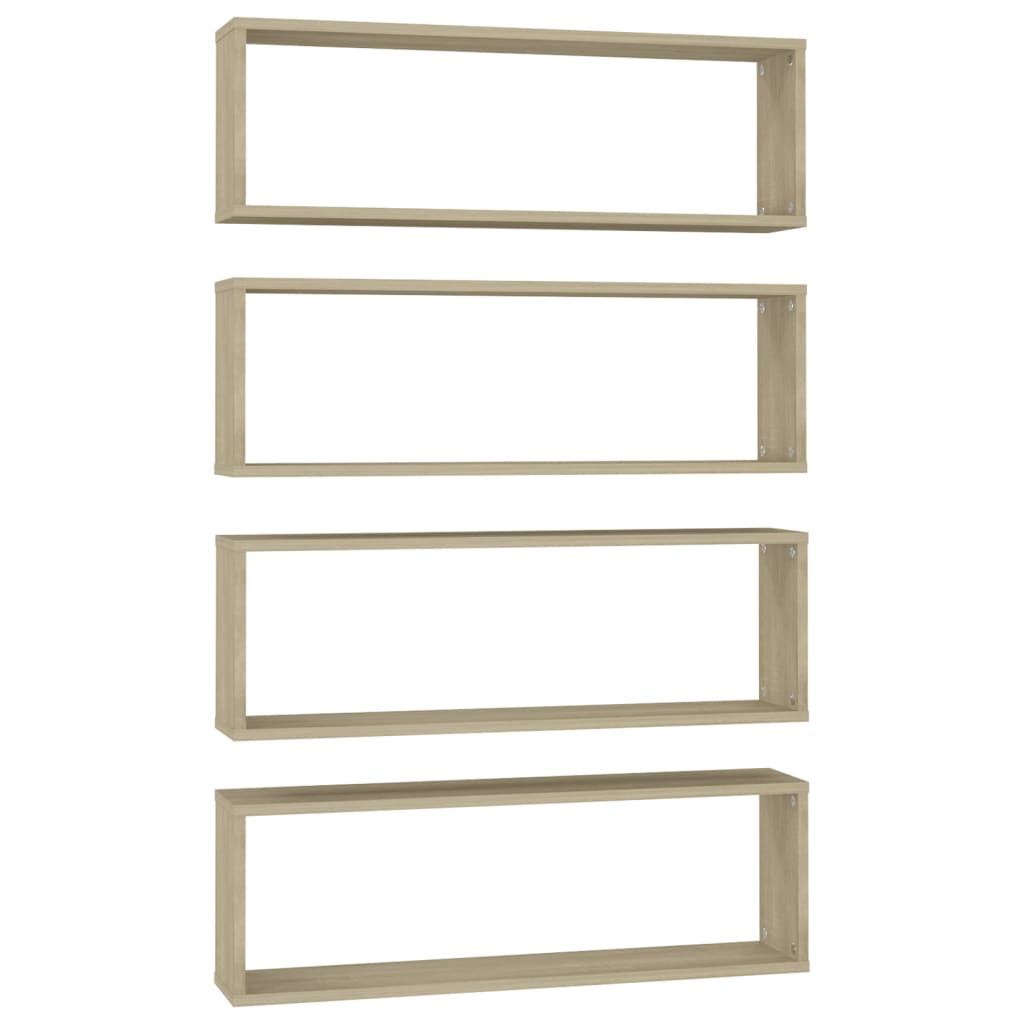 Étagères cube murales 4 pcs Chêne sonoma 80x15x26,5 cm - XIOS