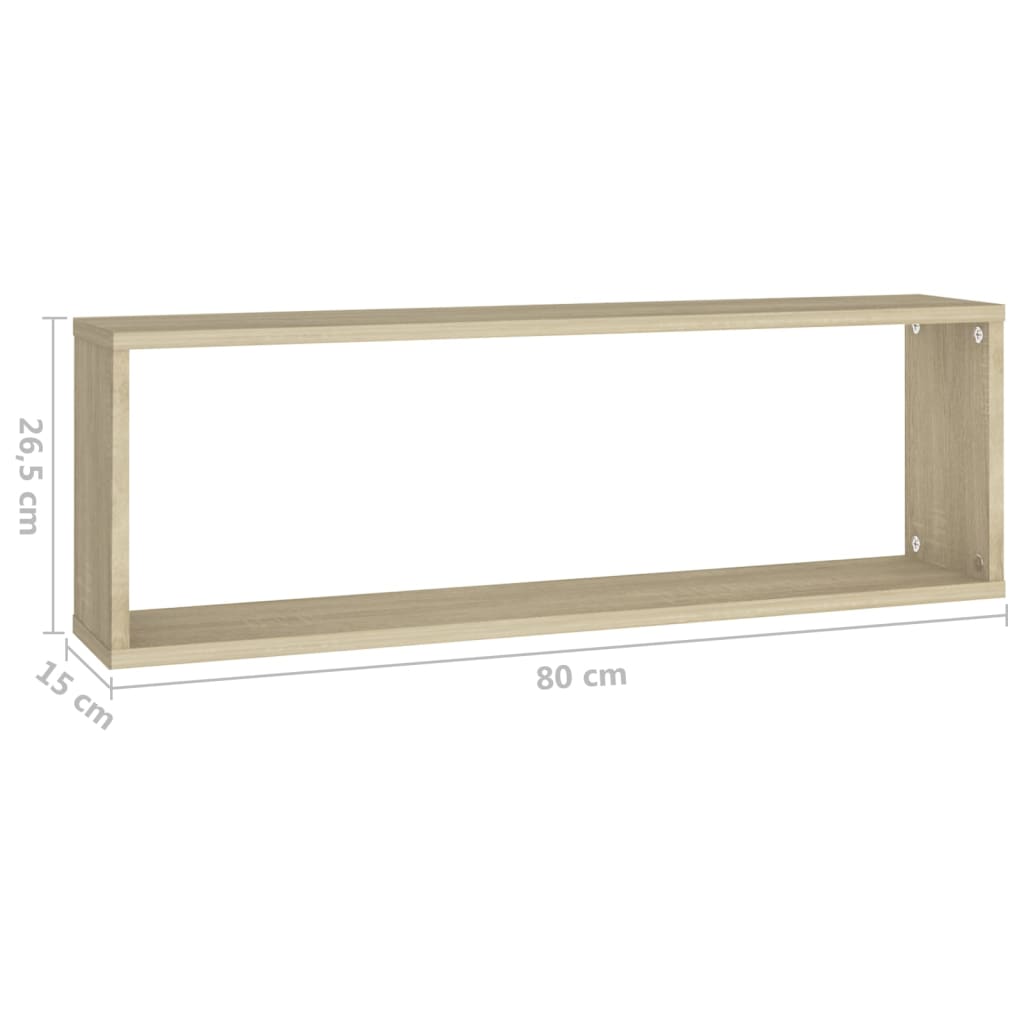 Étagères cube murales 4 pcs Chêne sonoma 80x15x26,5 cm - XIOS
