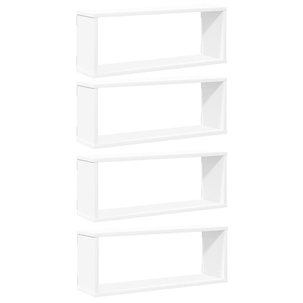 Étagères murales cube 4 pcs Blanc 60x15x23 cm Bois d’ingénierie - XIOS