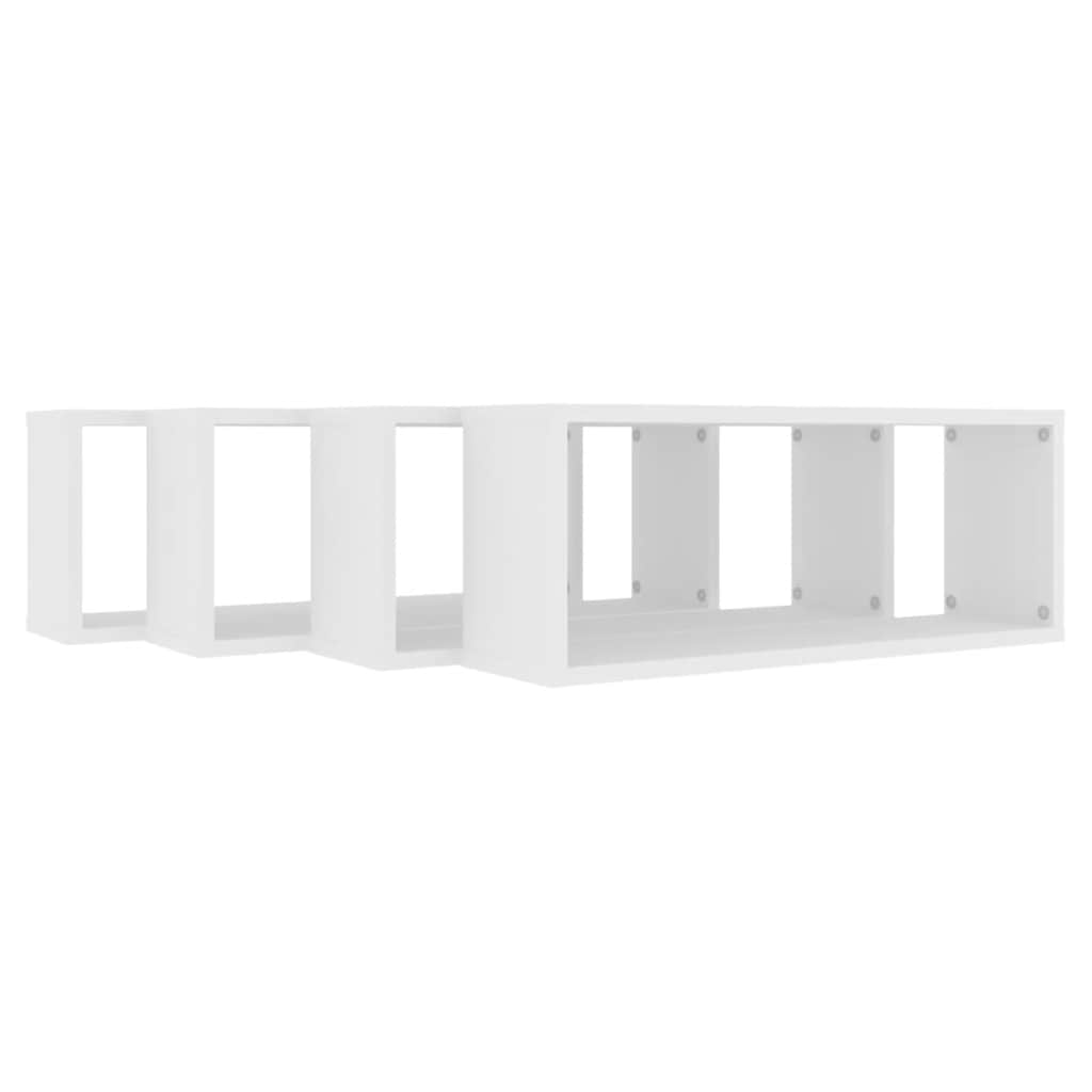 Étagères murales cube 4 pcs Blanc 60x15x23 cm Bois d’ingénierie - XIOS