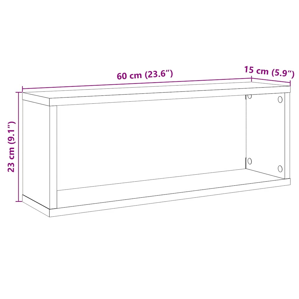 Étagères murales cube 4 pcs Blanc 60x15x23 cm Bois d’ingénierie