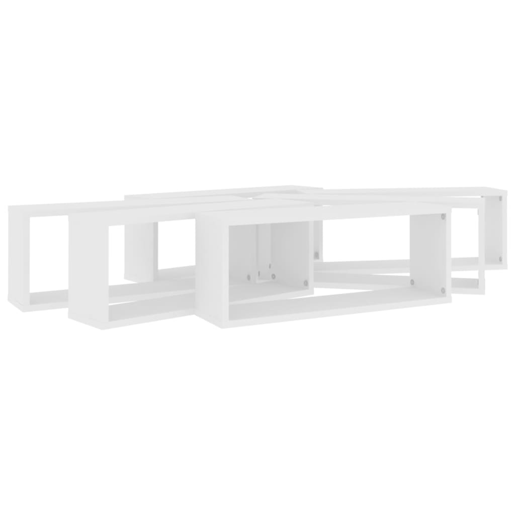 Étagères murales cube 6 pcs Blanc 60x15x23 cm Bois d’ingénierie - XIOS