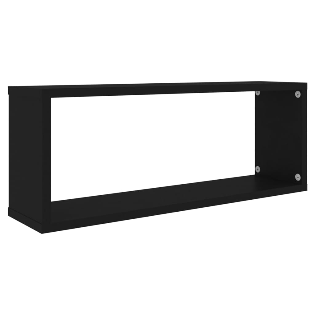 Étagères murales cube 2 pcs Noir 60x15x23 cm Bois d’ingénierie - XIOS
