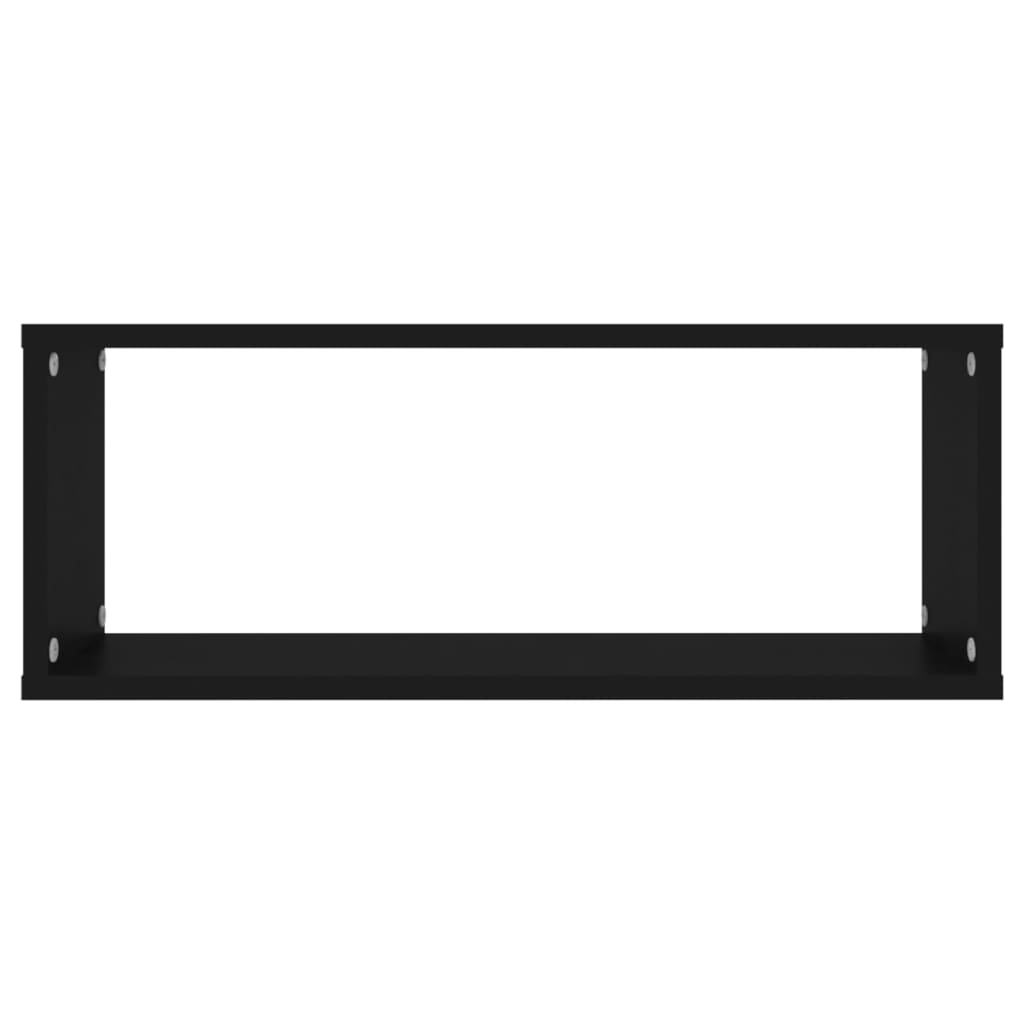 Étagères murales cube 2 pcs Noir 60x15x23 cm Bois d’ingénierie - XIOS