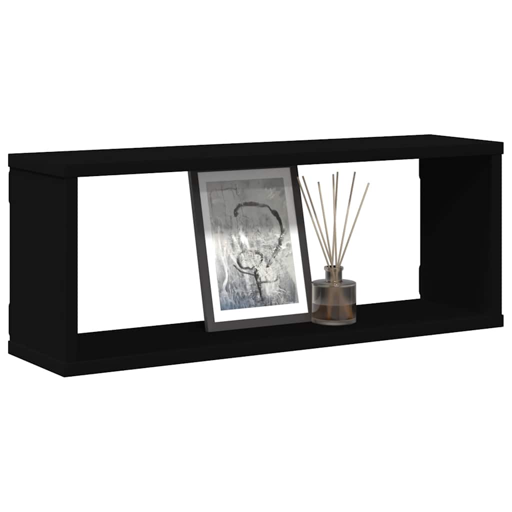 Étagères murales cube 4 pcs Noir 60x15x23 cm Bois d’ingénierie - XIOS