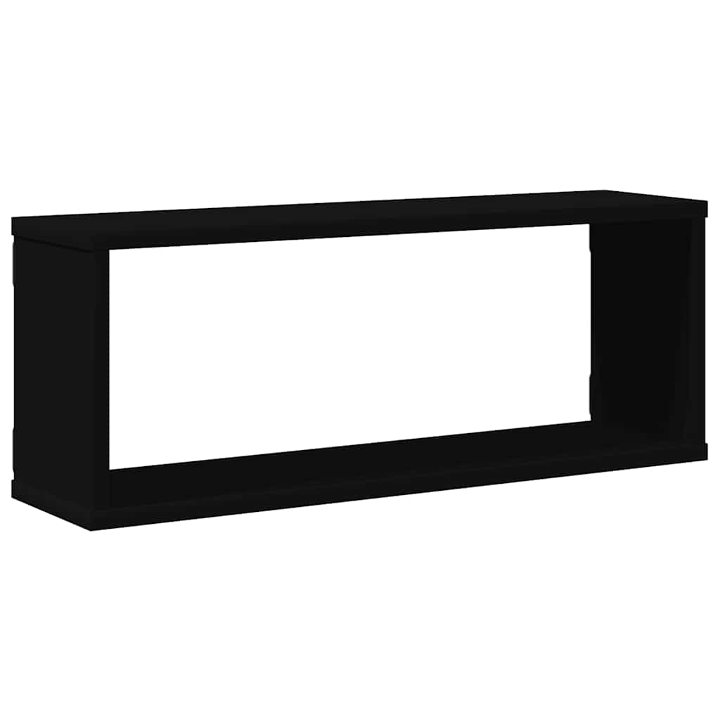 Étagères murales cube 4 pcs Noir 60x15x23 cm Bois d’ingénierie - XIOS