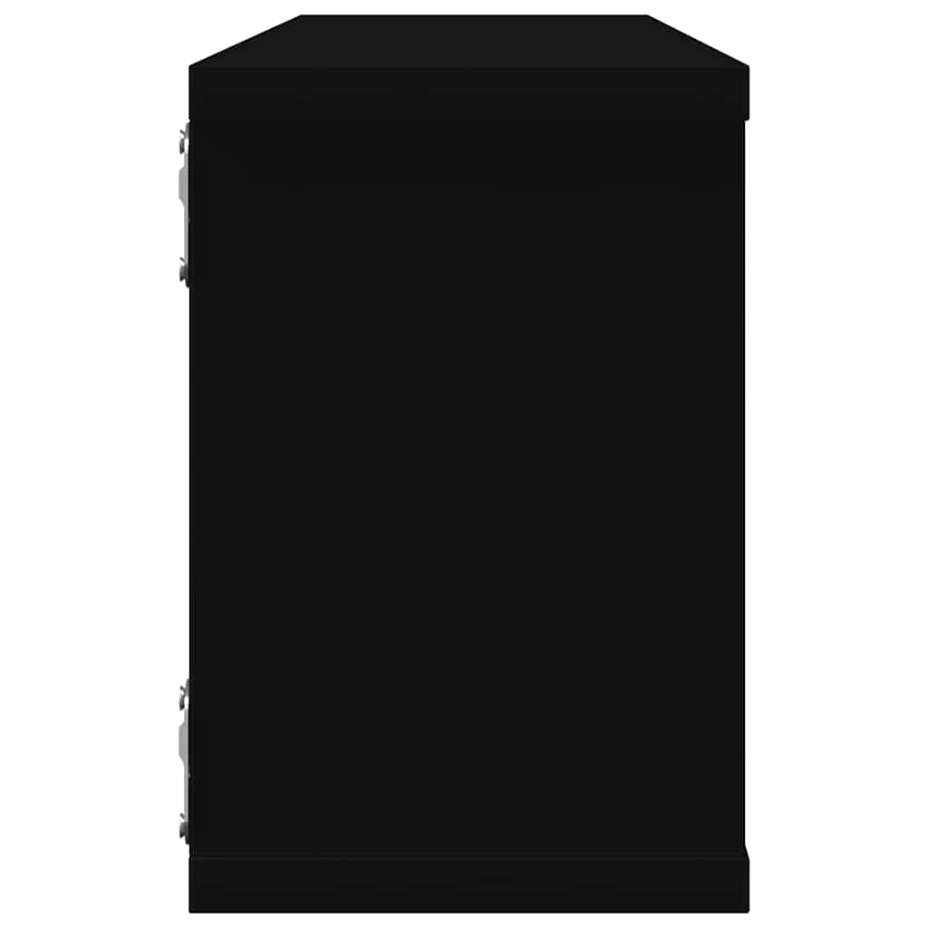 Étagères murales cube 4 pcs Noir 60x15x23 cm Bois d’ingénierie - XIOS