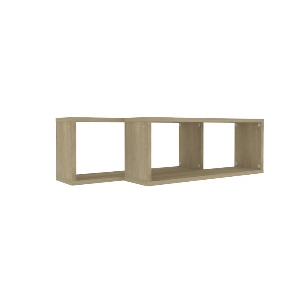 Étagères murales cube 2 pcs Chêne sonoma Bois d’ingénierie - XIOS