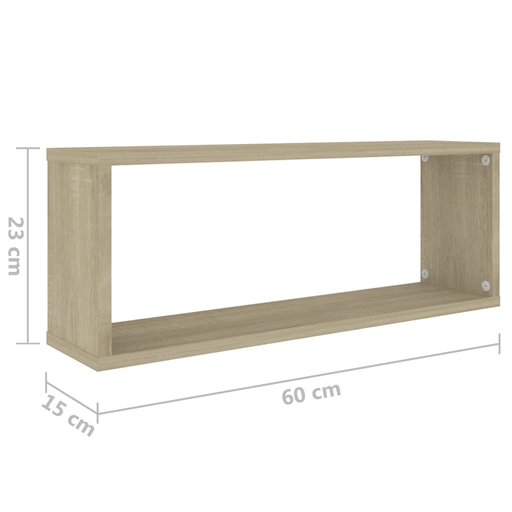 Étagères murales cube 2 pcs Chêne sonoma Bois d’ingénierie - XIOS