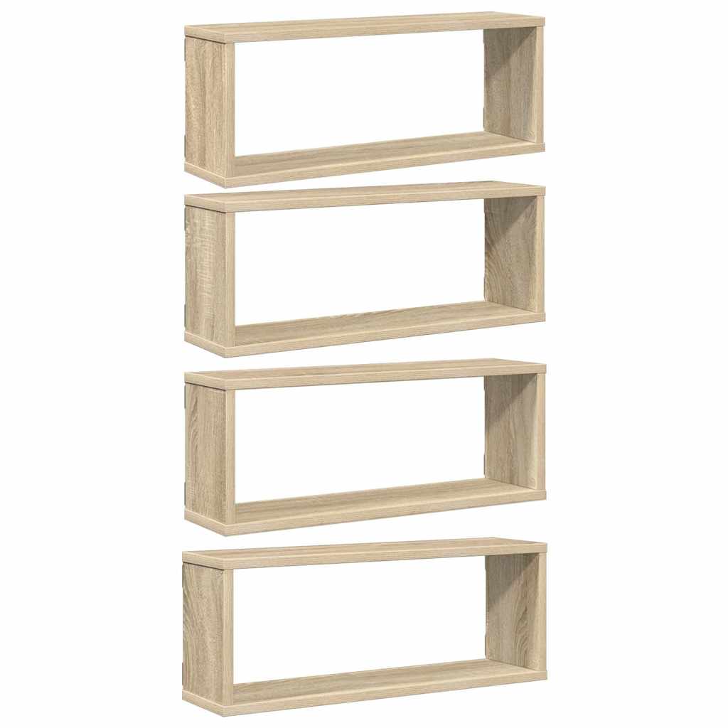 Étagères murales cube 4 pcs Chêne sonoma Bois d’ingénierie - XIOS
