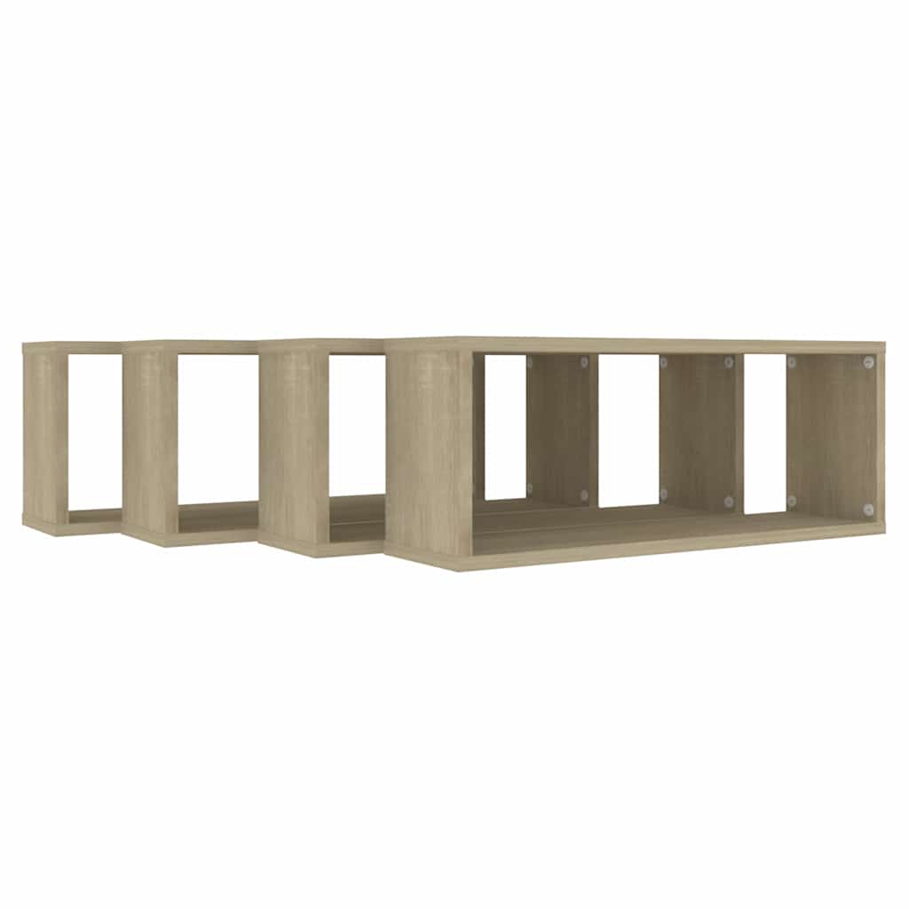 Étagères murales cube 4 pcs Chêne sonoma Bois d’ingénierie - XIOS