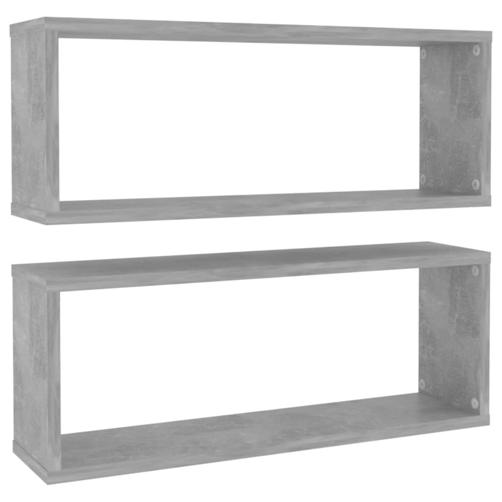 Étagères murales cube 2 pcs Gris béton Bois d’ingénierie - XIOS