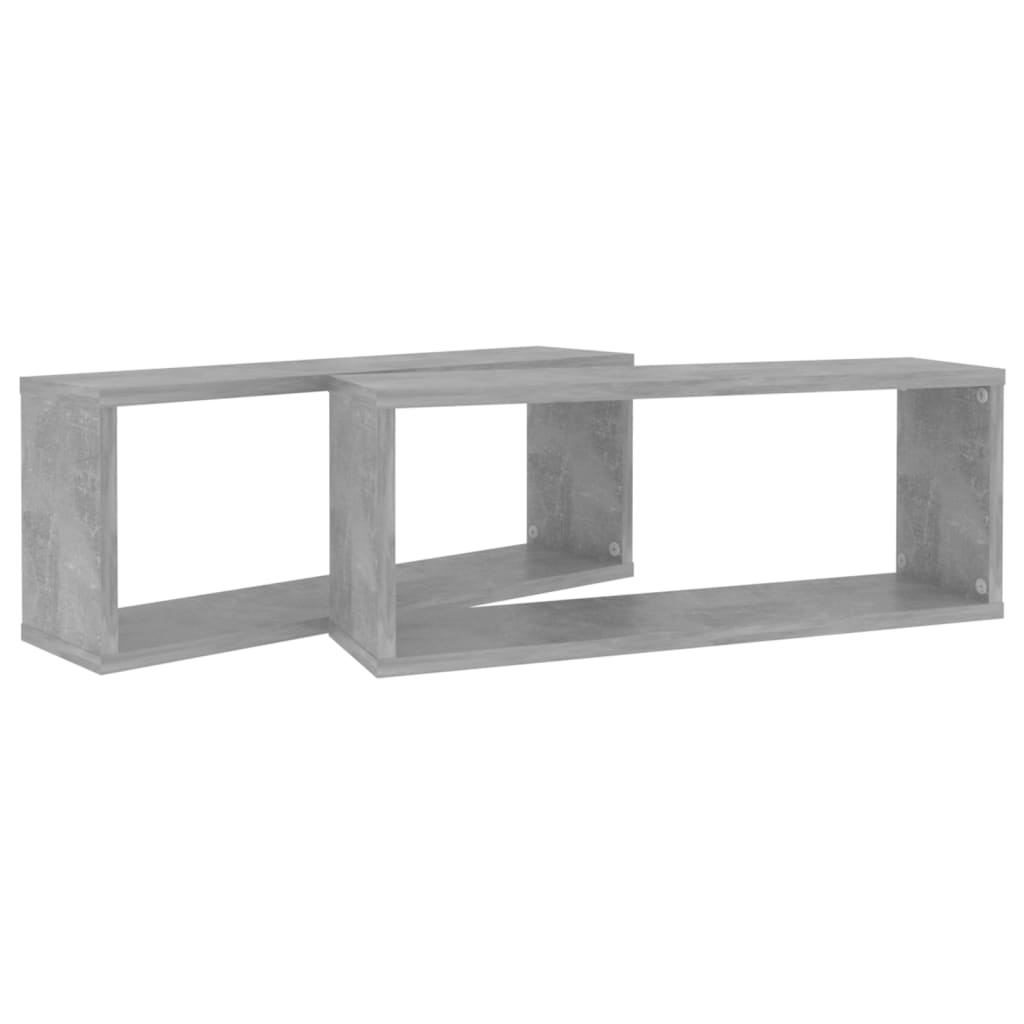 Étagères murales cube 2 pcs Gris béton Bois d’ingénierie - XIOS